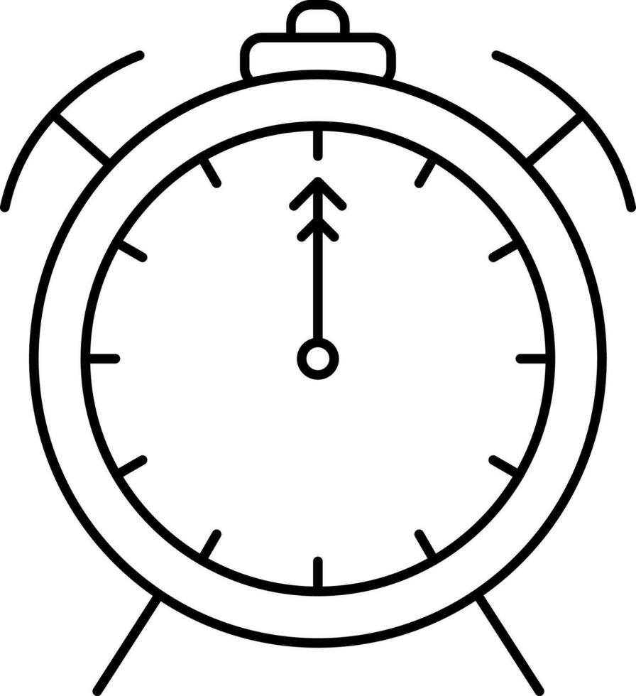 Isolated Alarm Clock Icon In Linear Style. vector