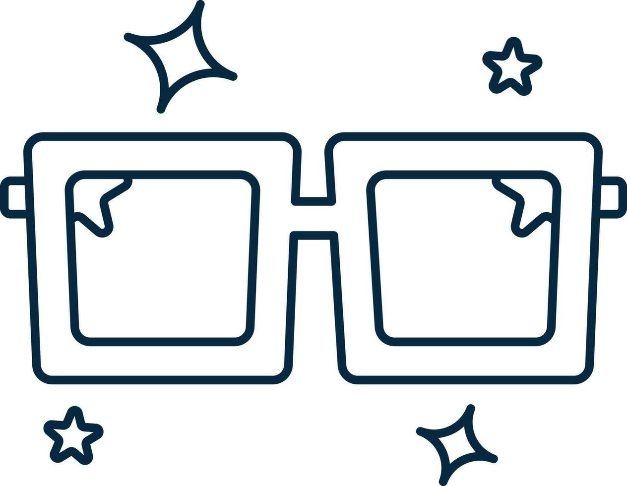 Isolated Goggles And Stars Icon In Blue Thin Line Art. vector