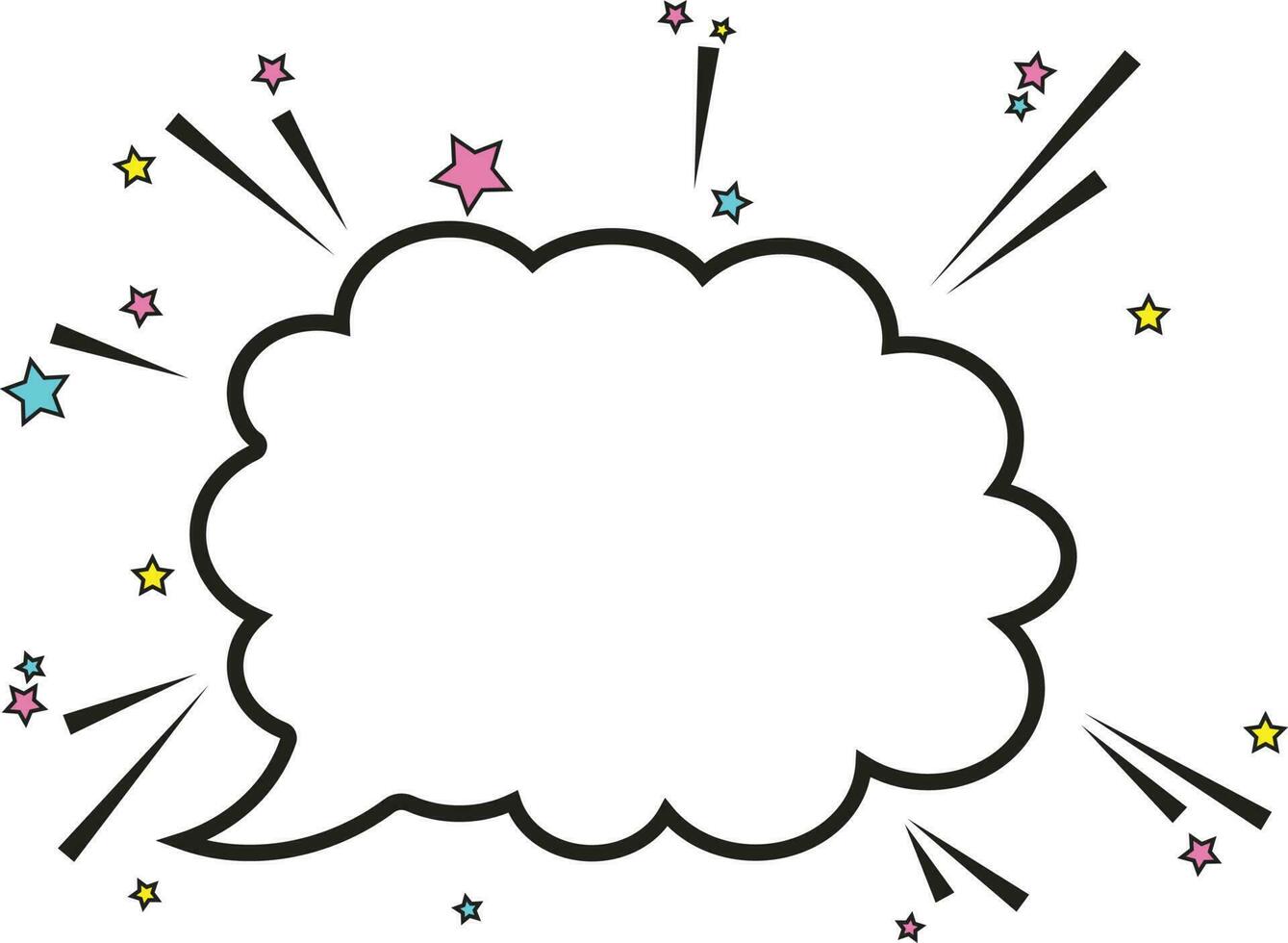 Explosive Message Bubble With Firework Colorful Icon. vector