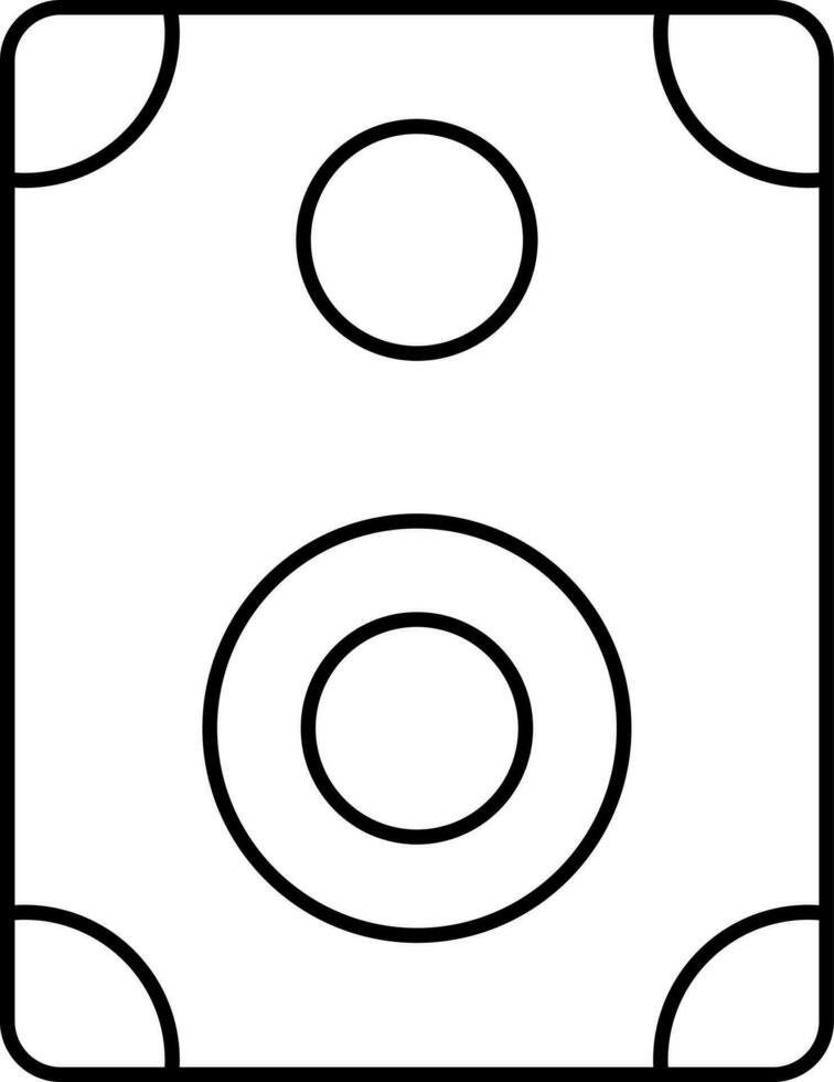 Black Outline Illustration of Sound Speaker Icon. vector