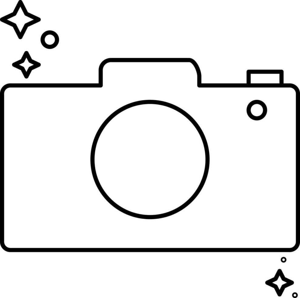 Black Thin Line Art Of Smart Camera Icon. vector