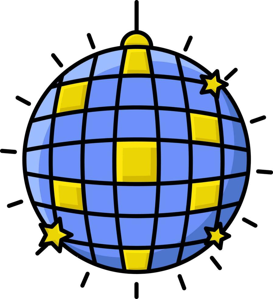 Isolated Colorful Bauble Or Disco Ball Icon In Flat Style. vector