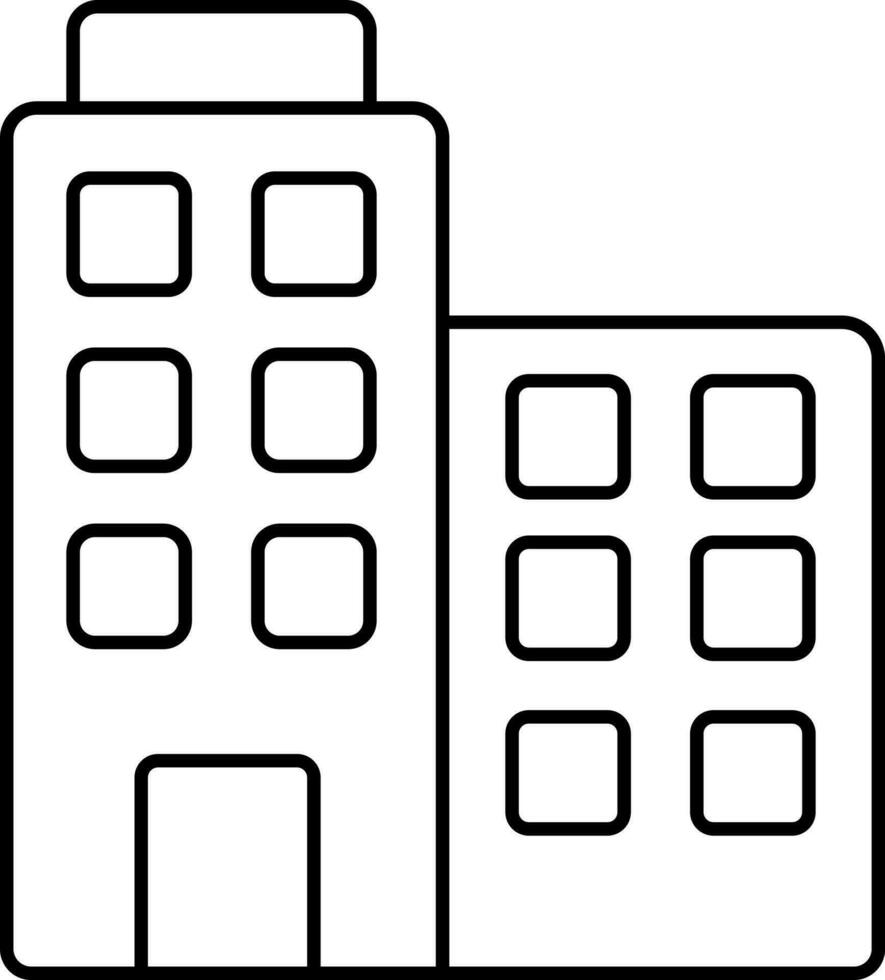 Isolated Office Building Icon In Linear Style. vector