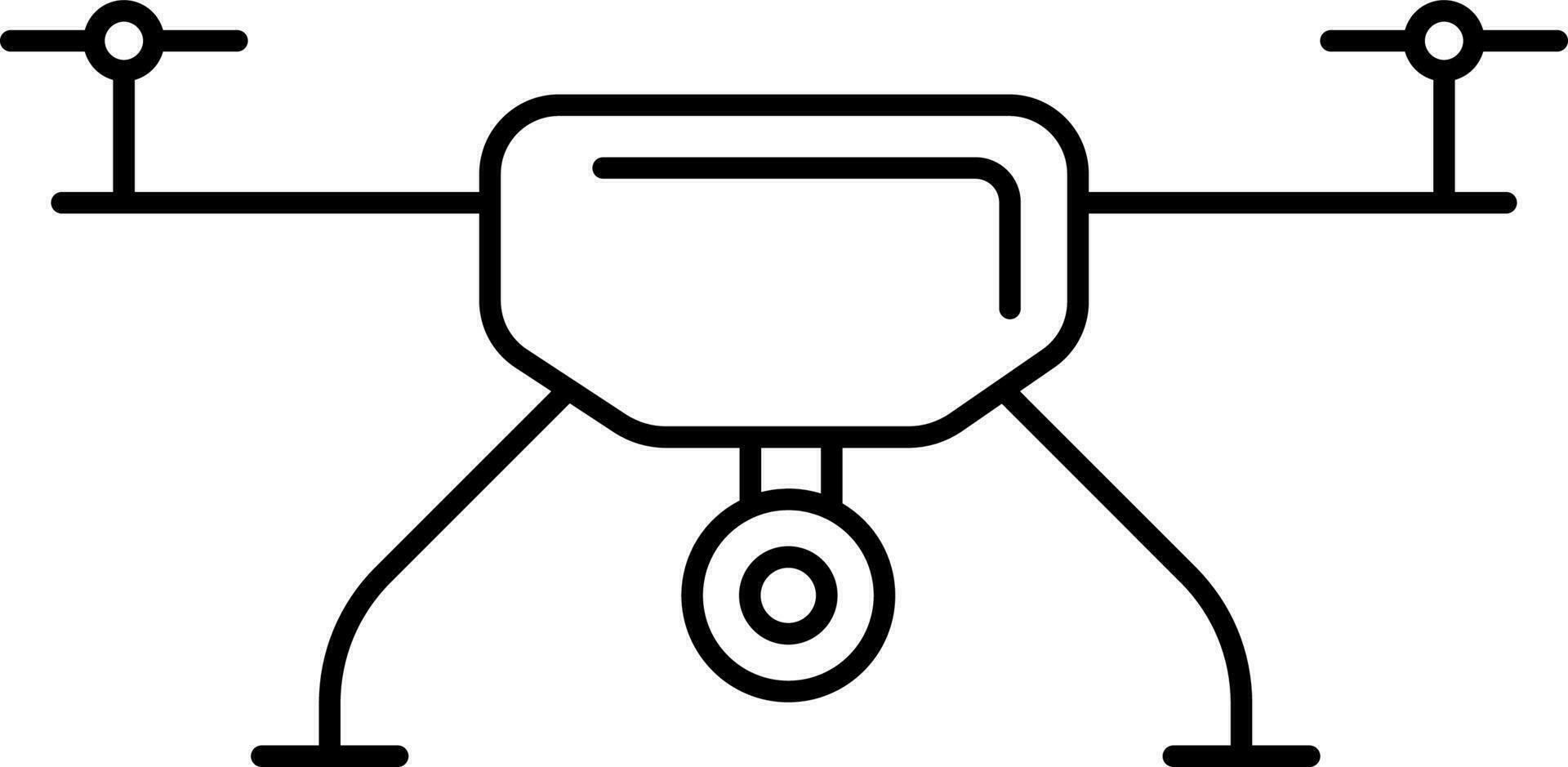 Black Outline Illustration Of Drone Icon. vector