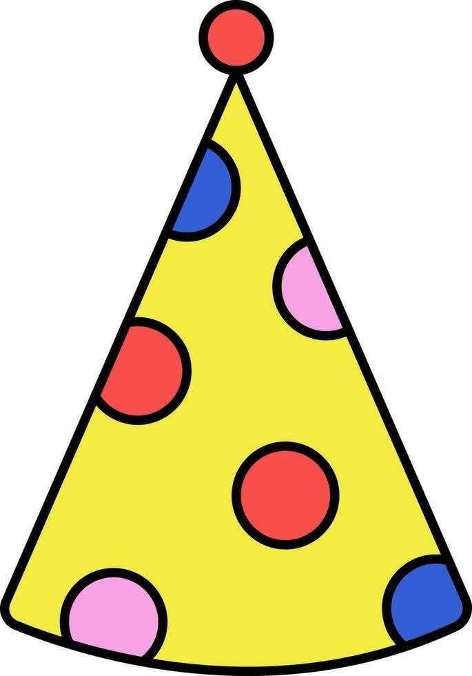 Isolated Colorful Birthday Hat Icon In Flat Style. vector