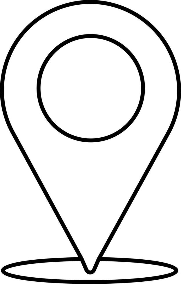 Delgado línea Arte de ubicación icono o símbolo. vector