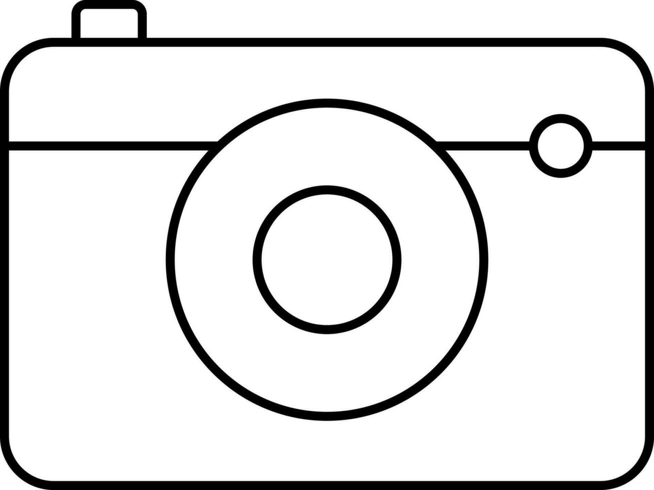 Black Linear Style Instant Camera Icon. vector