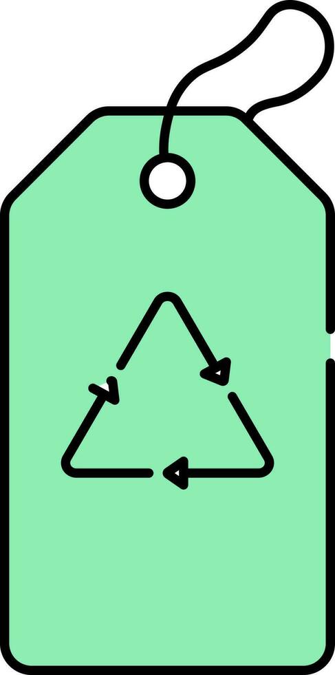 Flat Illustration Of Recycle Tag Green Icon. vector