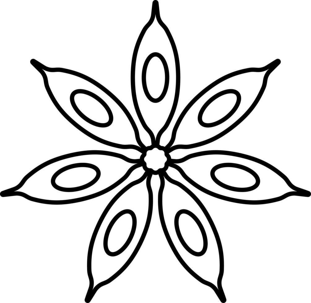 Isolated Anise Icon In Line Art. vector