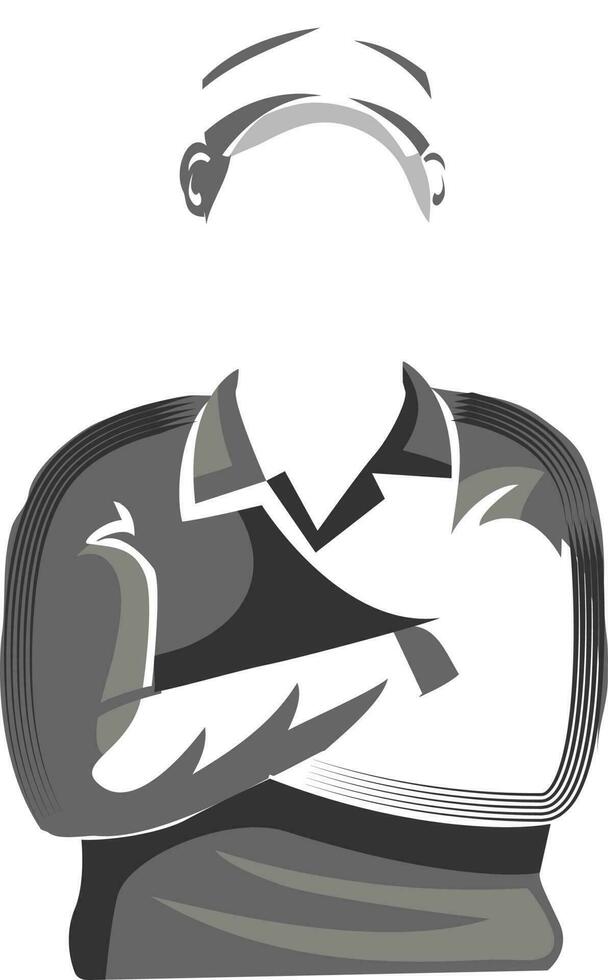 Faceless Man Character On White Background. vector