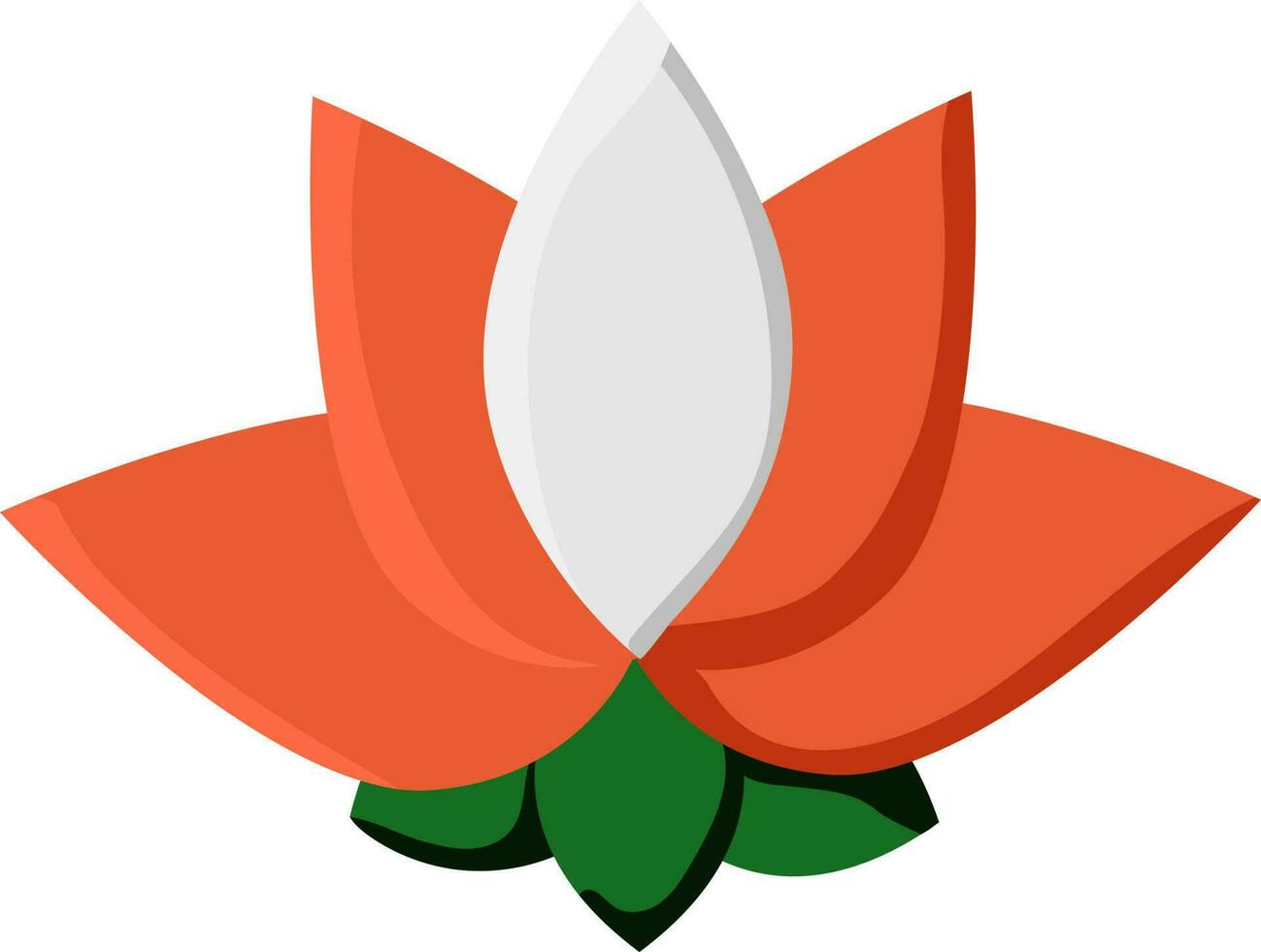 Isolated Lotus Flower In Flat Style. vector