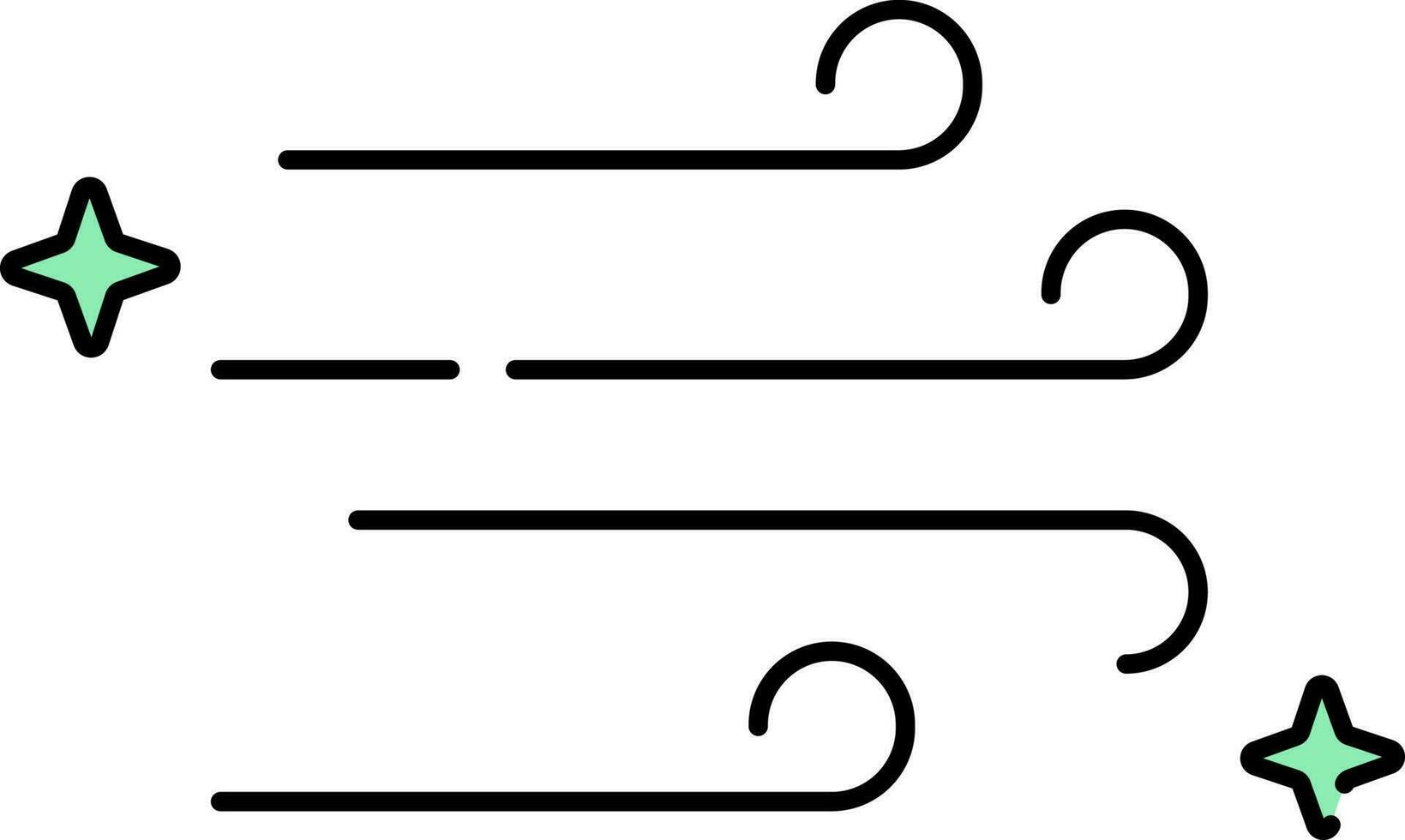Green And Black Magic In Air Icon Or Symbol. vector