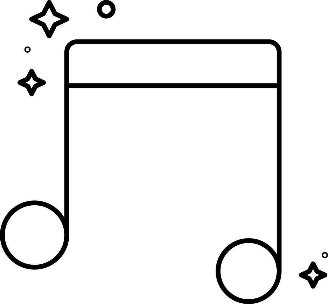 Music Icon Or Symbol In Black Lineal Style. vector