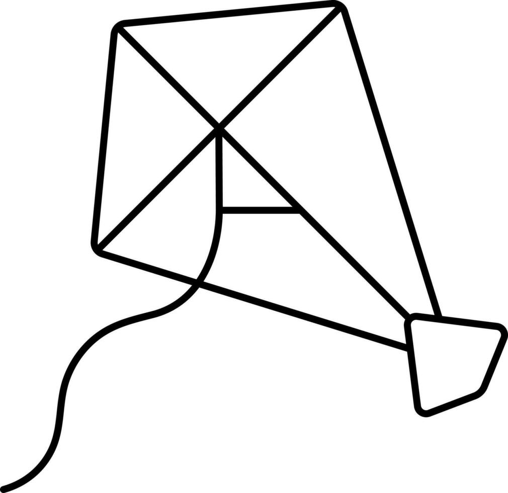 Illustration Of Kite Flying Icon. vector