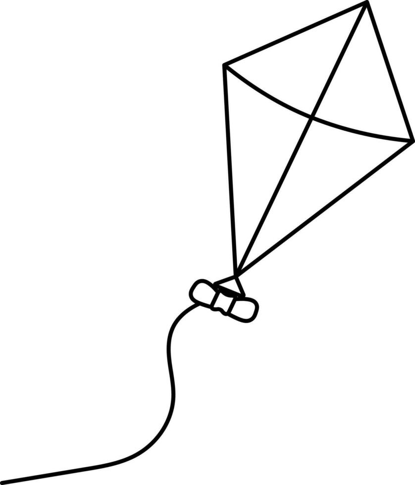 Illustration Of Kite Flying Icon. vector