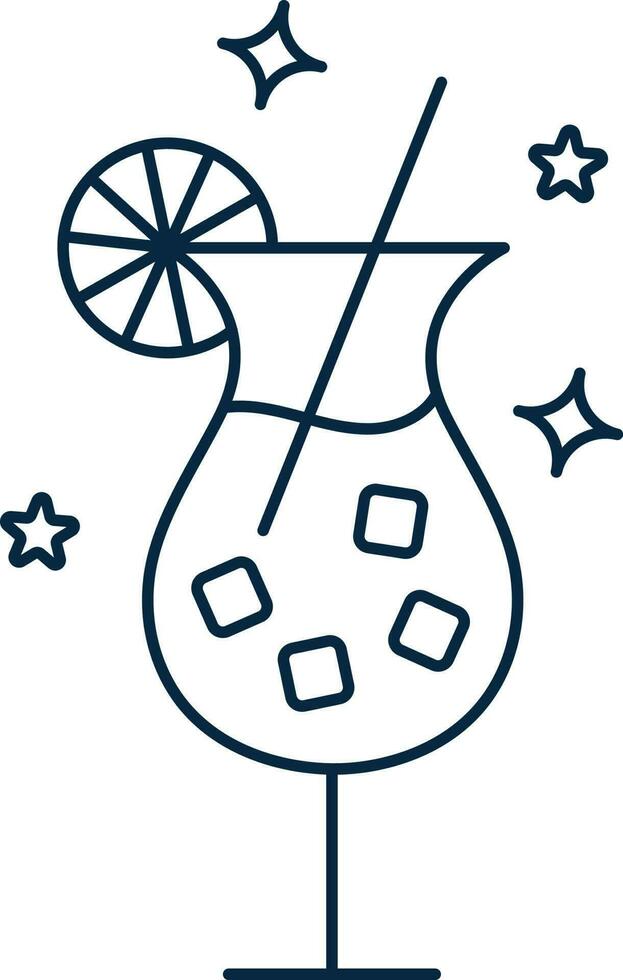 Isolated Margarita Glass Icon In Blue Line Art. vector