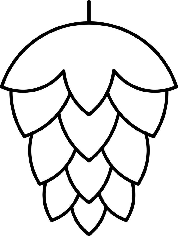 Black Linear Style Hops Icon Or Symbol. vector