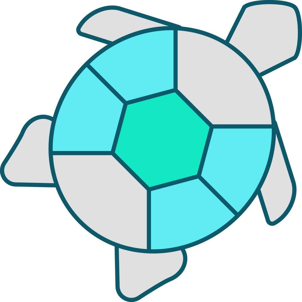 plano estilo Tortuga dibujos animados icono en gris y azul color. vector