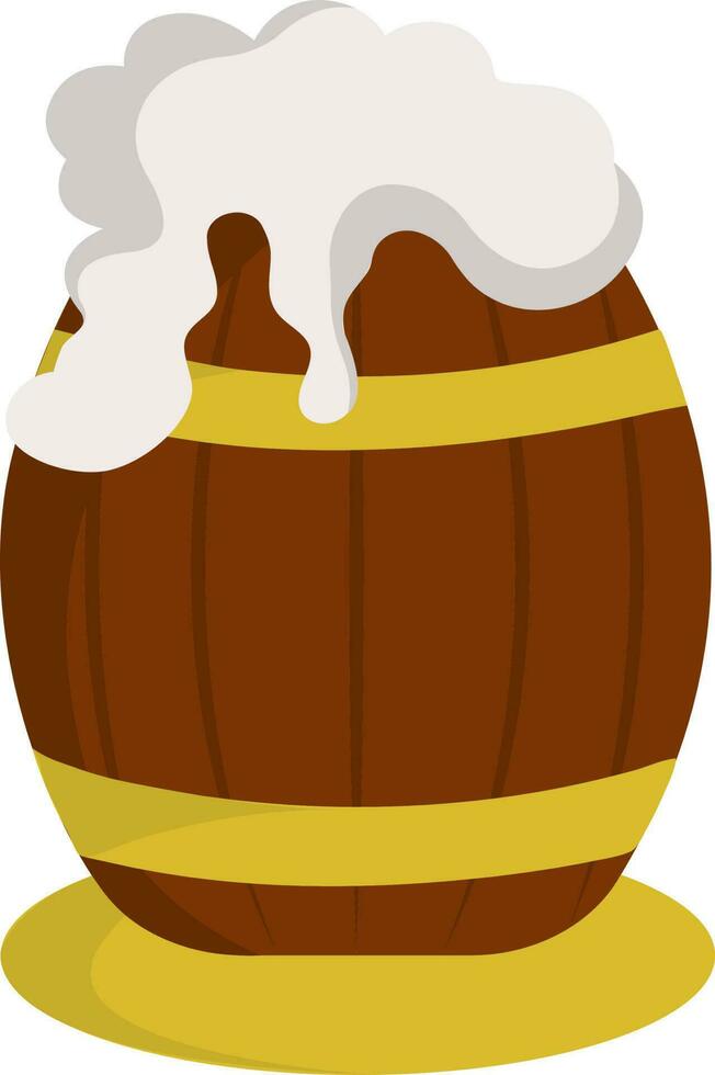 marrón espuma barril icono en plano estilo. vector