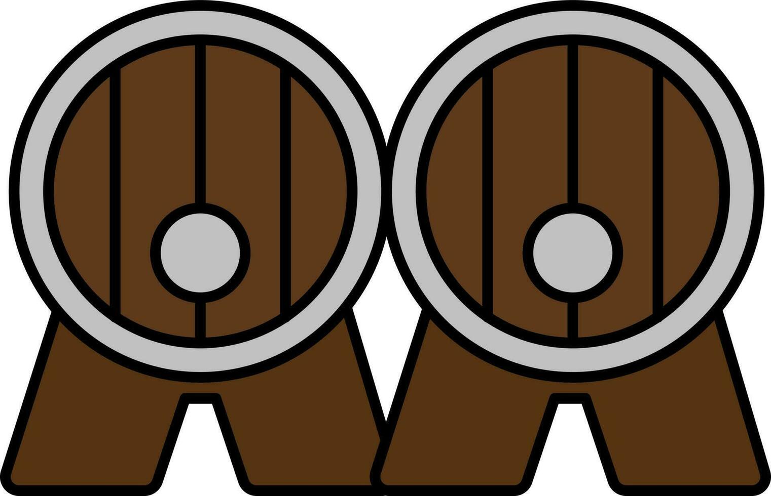 Flat Beer Cage Or Barrel Icon In Brow Color. vector