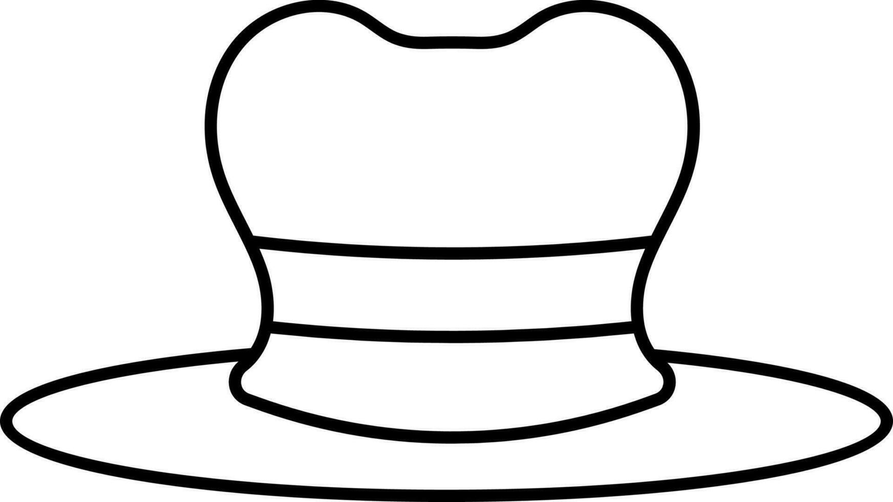 Black Outline Illustration Of Panama Hat Icon. vector