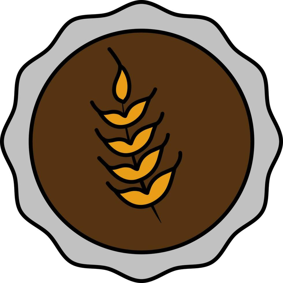 Brown Bottle Cap Icon In Flat Style. vector