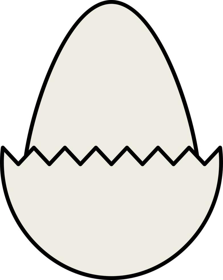 Broken Boiled Egg Cell Icon In White Color. vector