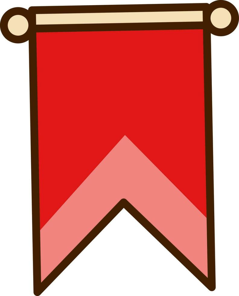 Red Pennant Flag Icon In Red Color. vector