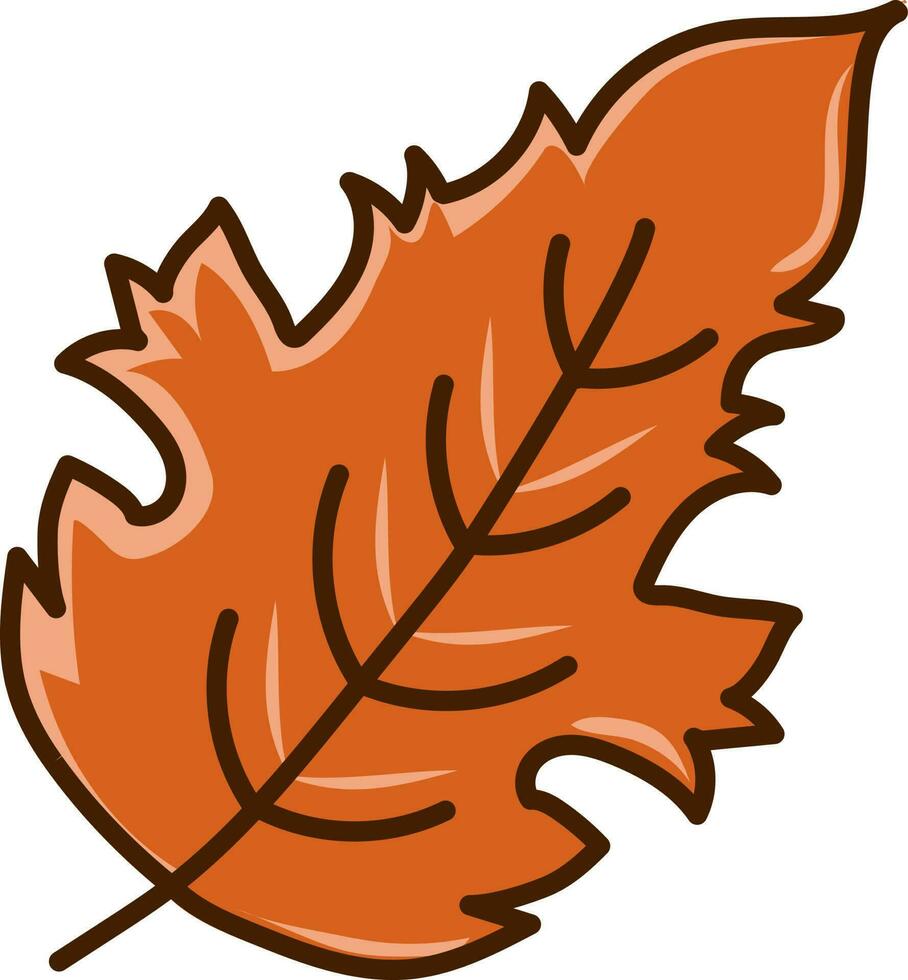 Isolated Maple Leaf Icon In Orange Color. vector