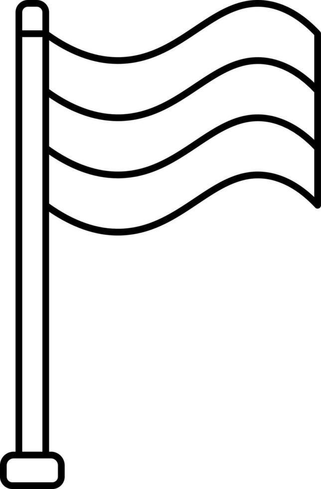 Black Wavy Germany Flag Linear Icon. vector