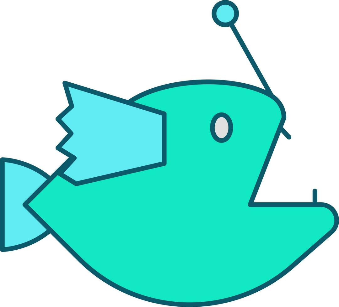 Fish Connect Hook Icon Or Symbol. vector