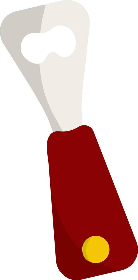 Flat Opener Icon In Grey And Red Color. vector