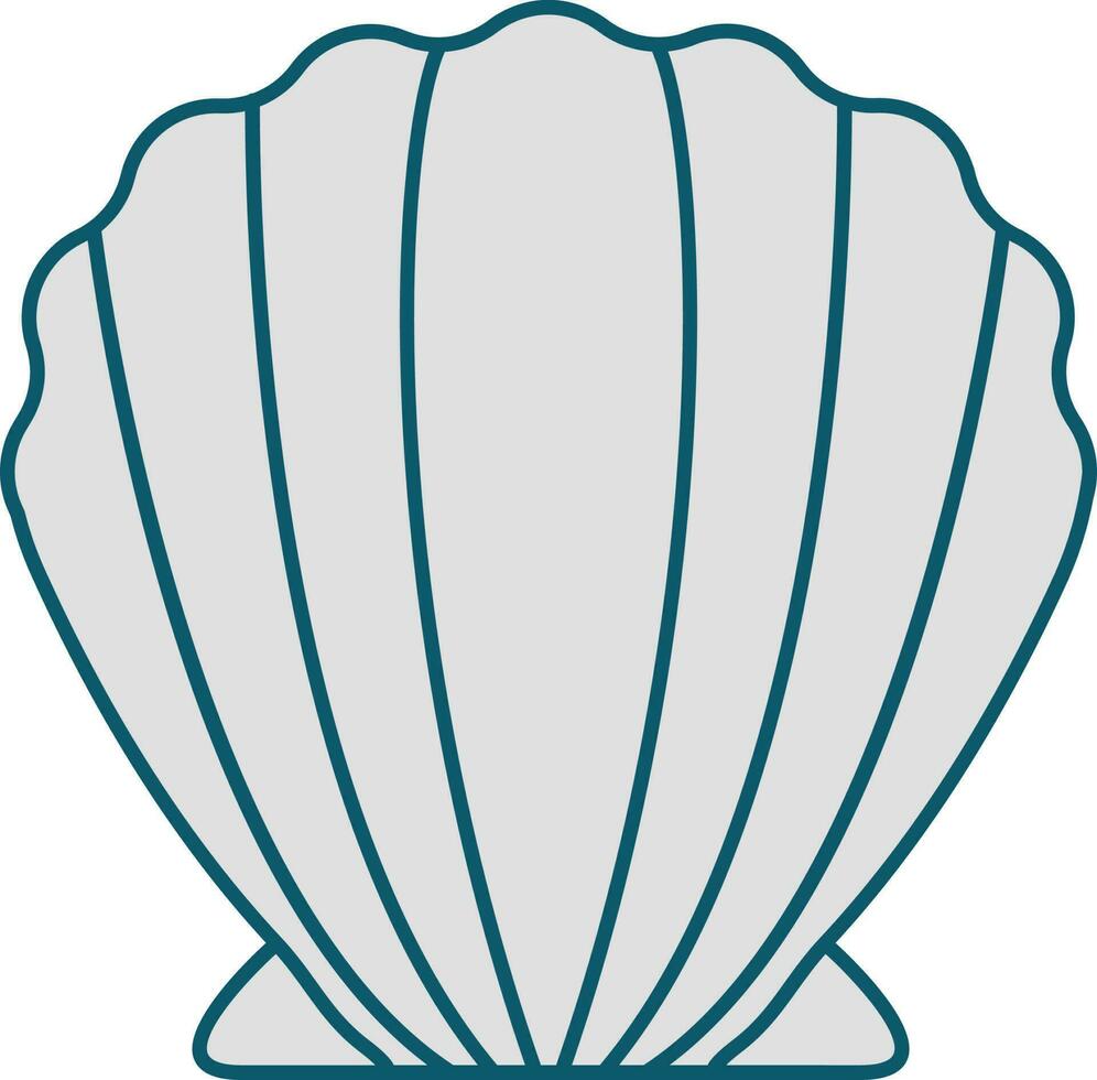 Grey Seashell Flat Icon Or Symbol. vector