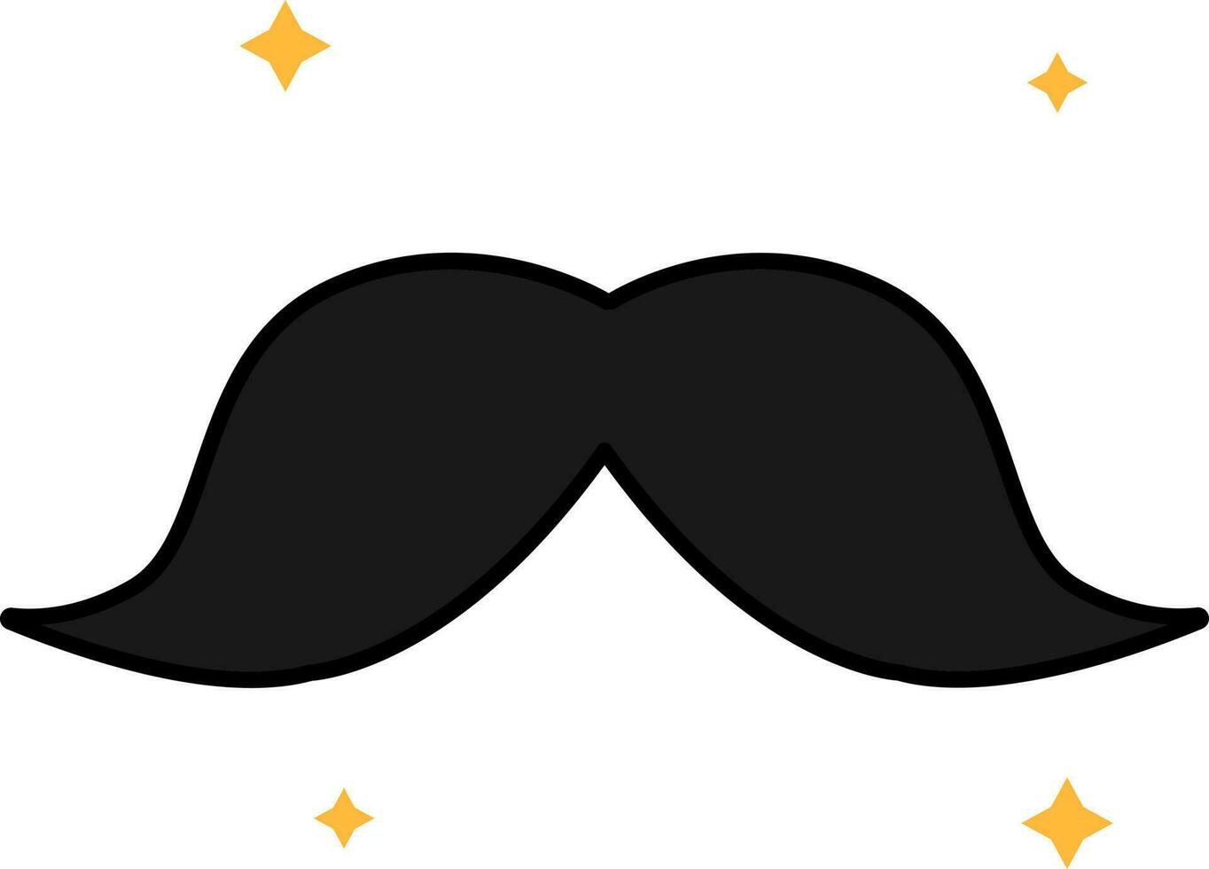 plano estilo Bigote icono o símbolo. vector