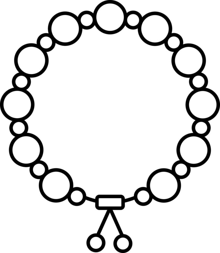 Isolated Bracelet Icon In Black Outline. vector