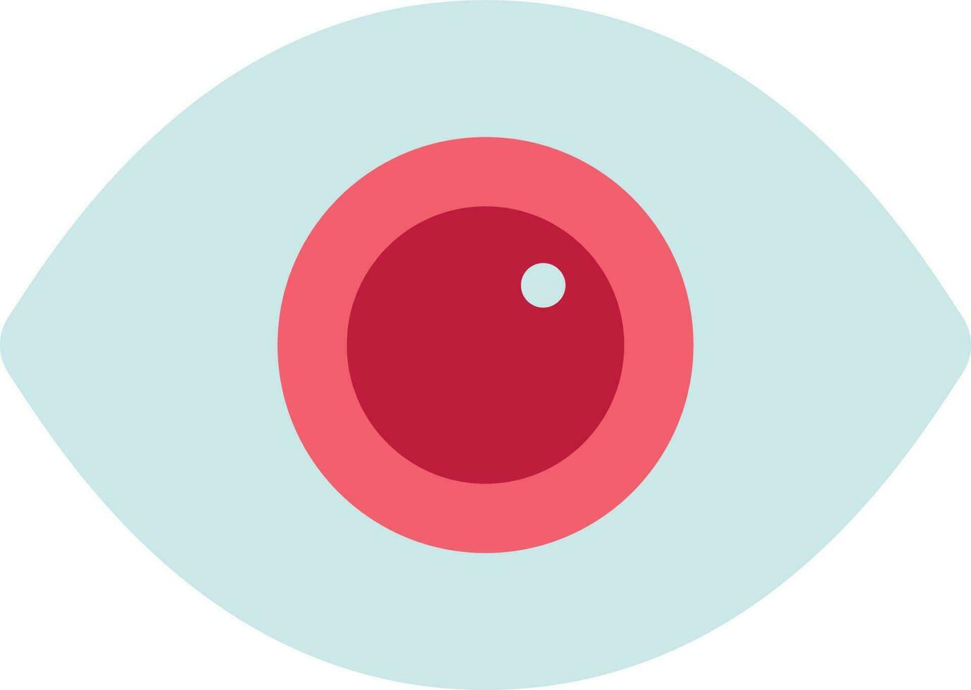 Grey And Red Eye Anatomy Icon In Flat Style. vector