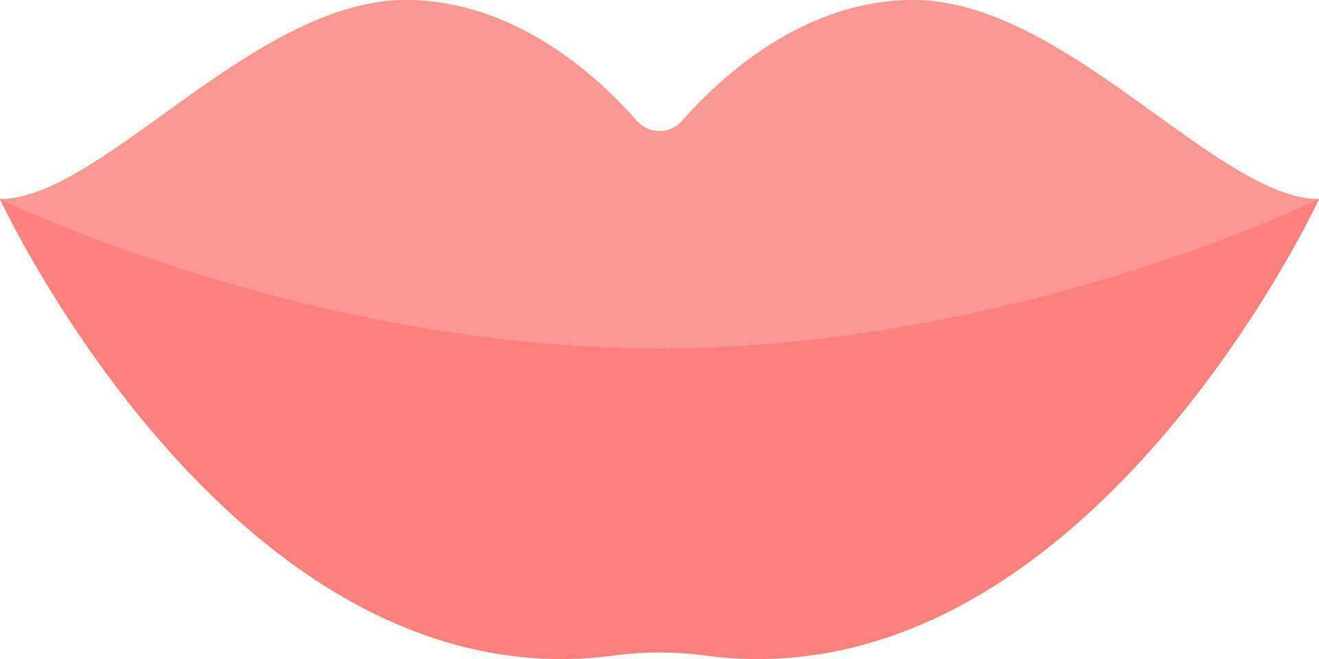 Beautiful Human Lips Icon In Red Color. vector
