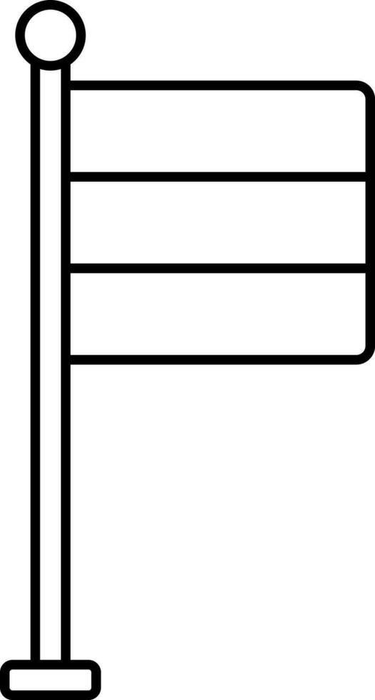 Isolated Flag Icon In Line Art. vector