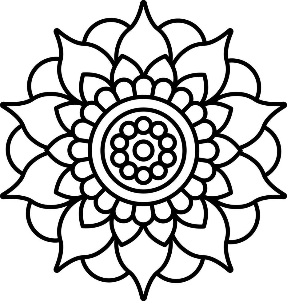 Black Thin Line Art Of Atham Icon Or Symbol. vector