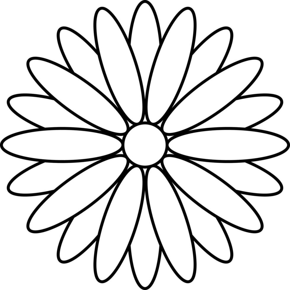 Isolated Flower Icon In Line Art. vector