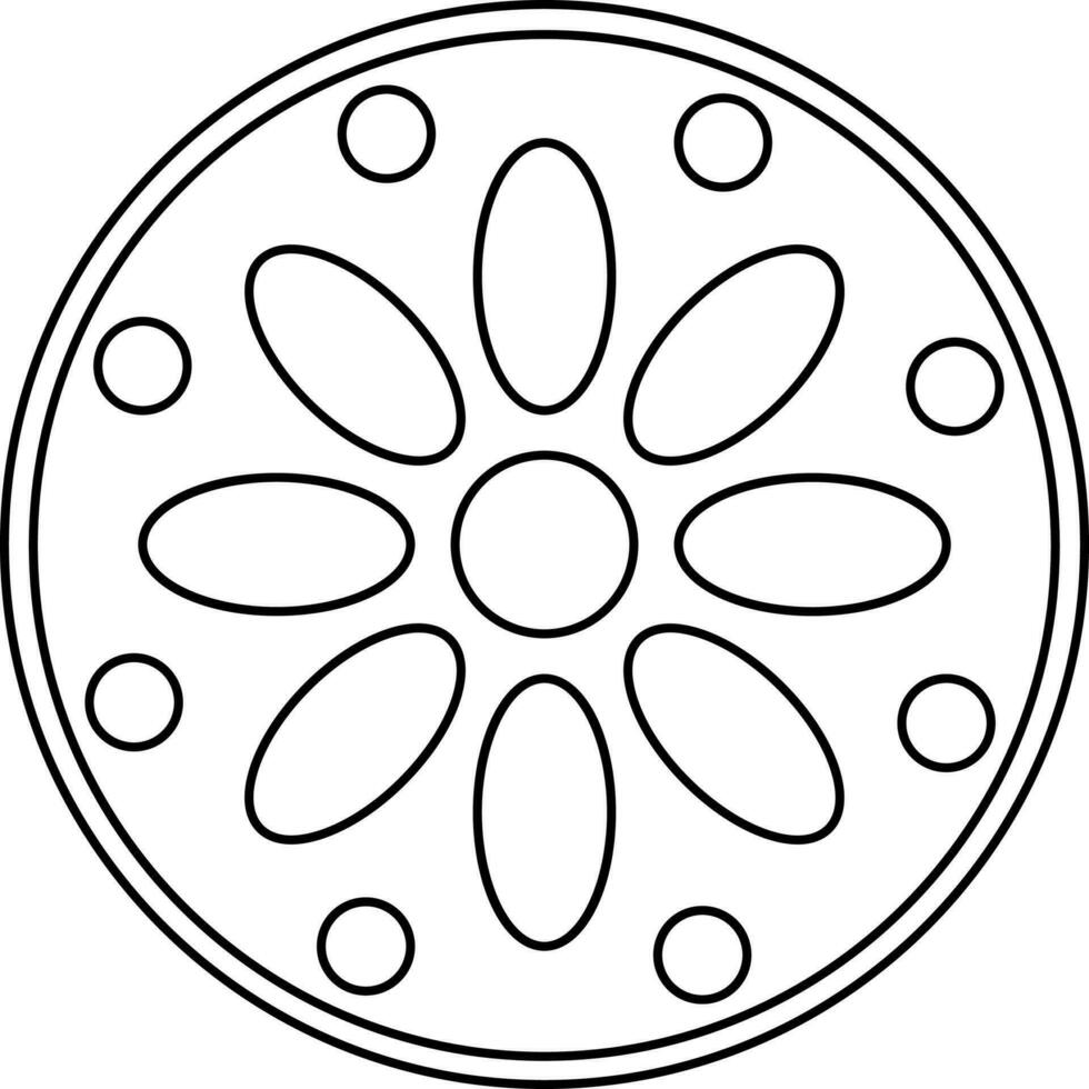 Black Thin Line Art Of Atham Icon Or Symbol. vector