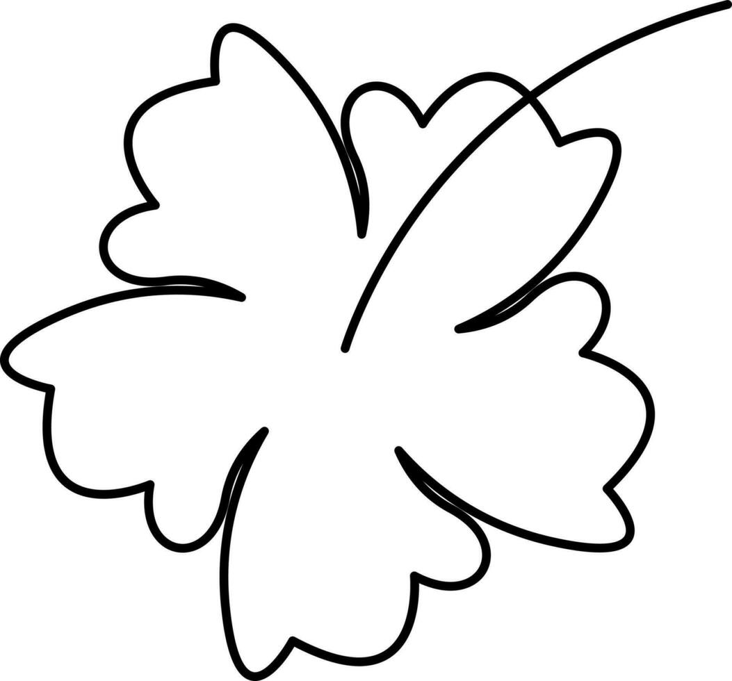 Isolated Hibiscus Flower Icon In Black Outline. vector