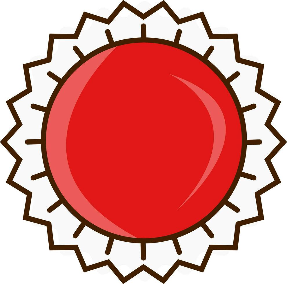 Red Bottle Cap Icon In Flat Style. vector