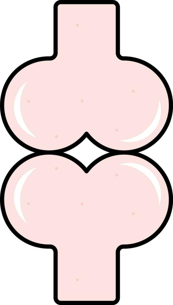 Flat Joint Anatomy Icon In Pink Color. vector