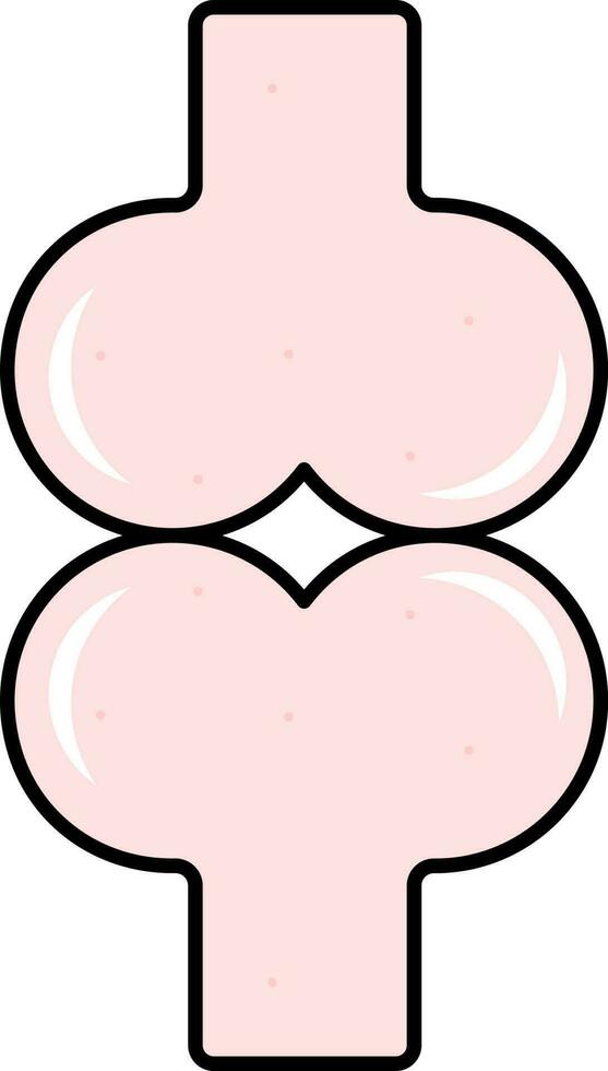 Flat Joint Anatomy Icon In Pink Color. vector