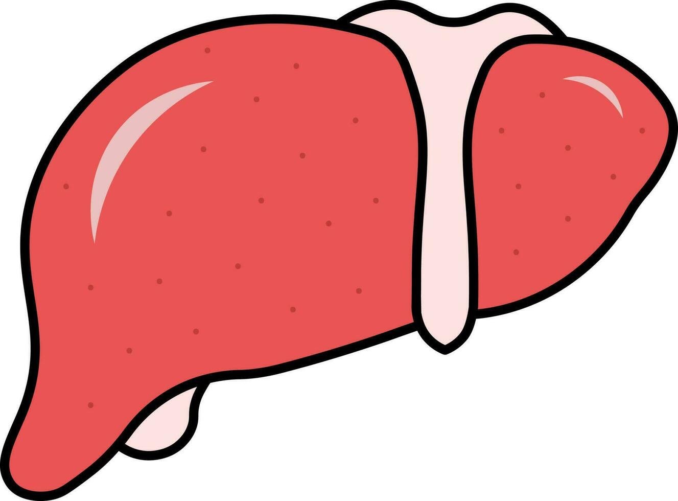 Red Liver Anatomy Icon In Flat Style. vector