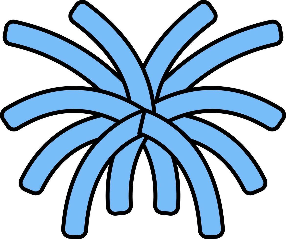 Flat Style Pom Poms Icon In Blue Color. vector