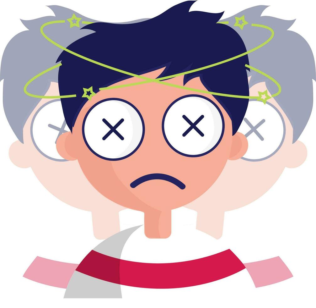 Isolated Loss Of Balance Boy Cartoon Icon. vector