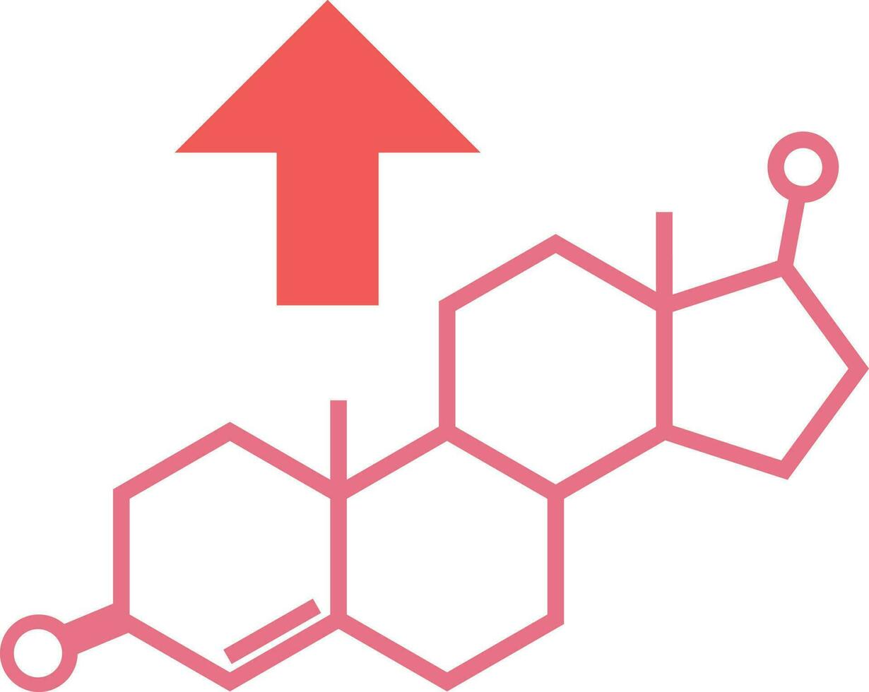 High Testosterone Icon Or Symbol In Red Color. vector