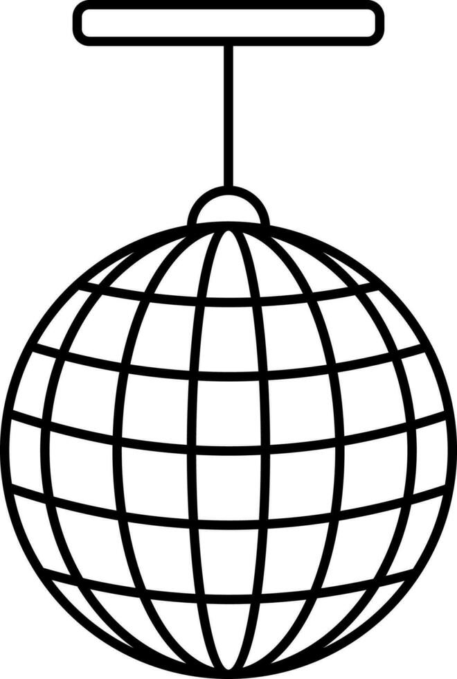 Isolated Disco Ball Icon In Black Line Art. vector